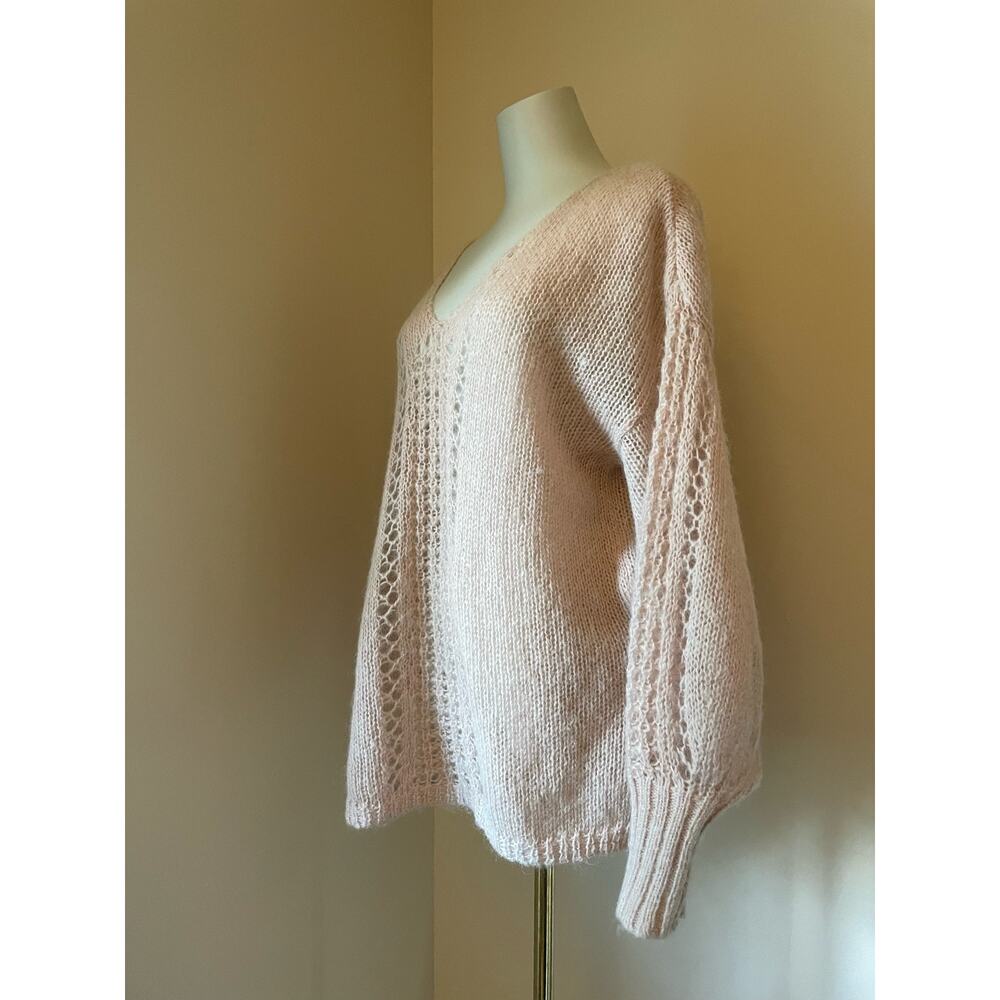 Spell & the Gypsy’s Spell Knit V-Neck Sweater Stone Angora Blend Size S/M - Picture 6 of 16
